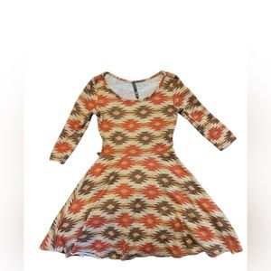 Multicolored skater dress size M.